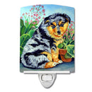Australian Shepherd Puppy Ceramic Night Light Compact, UL-Certified, Ideal for Bedroom, Bathroom, Nursery, Hallway, Kitchen, 6x4x3, Multicolor