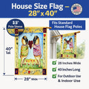 Pug LOVE Pug Love Valentine's Day House Flag 28x40 Porch Sleeve Pole Decorative Outside Yard Banner Artwork Wall Hanging, Polyester