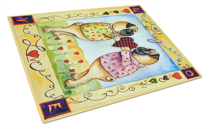 Pug LOVE Pug Glass Cutting Boards – Durable, Decorative Kitchen Art Large