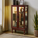 Curio Cabinet Lighted Curio Diapaly Cabinet With Adjustable Shelves And Mirrored Back Panel, Tempered Glass Doors (3 Tier), (E26 Light Bulb Not Included) by HouseOfZazla