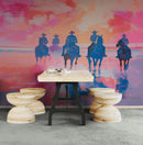 Pink Western Cowboy Style Wall Mural. Pink Cowgirl.