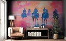 Pink Western Cowboy Style Wall Mural. Pink Cowgirl.