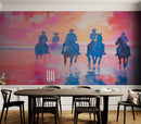 Pink Western Cowboy Style Wall Mural. Pink Cowgirl.