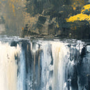 Tropical Waterfall Colorful Painting Wallpaper Mural.