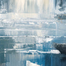 Tropical Waterfall Colorful Painting Wallpaper Mural.