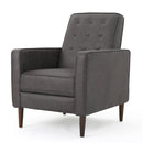 Macedonia - Mid Century Modern Button Tufted Fabric Recliner - Slate by HouseOfZazla