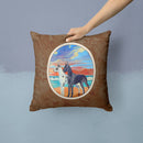 At sunset Great Dane Harlequin and Black Decorative Throw Pillow 14x14 Indoor Outdoor Accent Cushion, Fabric Cover with Insert for Sofa, Bed, Porch & Living Room