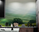 Tuscany Rolling Hills Meadow Wall Mural. Italian Countryside.
