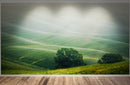 Tuscany Rolling Hills Meadow Wall Mural. Italian Countryside.