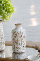 Ceramic Cylinder Vase with Multi-Colored Floral Motifs by HouseOfZazla