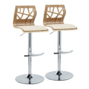 Folia - Mid Century Modern Adjustable Barstool With Swivel With Rounded T Footrest (Set of 2) by HouseOfZazla