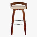 Grotto - Contemporary Fixed Height Barstool With Swivel With Round Footrest (Set of 2) by HouseOfZazla