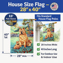 Chow Chow Momma's Love House Flag 28x40 Porch Sleeve Pole Decorative Outside Yard Banner Artwork Wall Hanging, Polyester