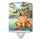 Chow Chow Momma's Love Ceramic Night Light Compact, UL-Certified, Ideal for Bedroom, Bathroom, Nursery, Hallway, Kitchen, 6x4x3, Multicolor