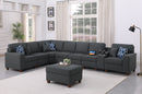 Hannah - Sectional Sofa With Ottoman - Dark Gray by HouseOfZazla