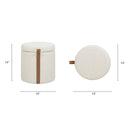 Brandy - Round Upholstered Storage Ottoman With Accent