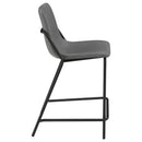 Counter Height Stools With Footrest (Set of 2) - Gray / Black