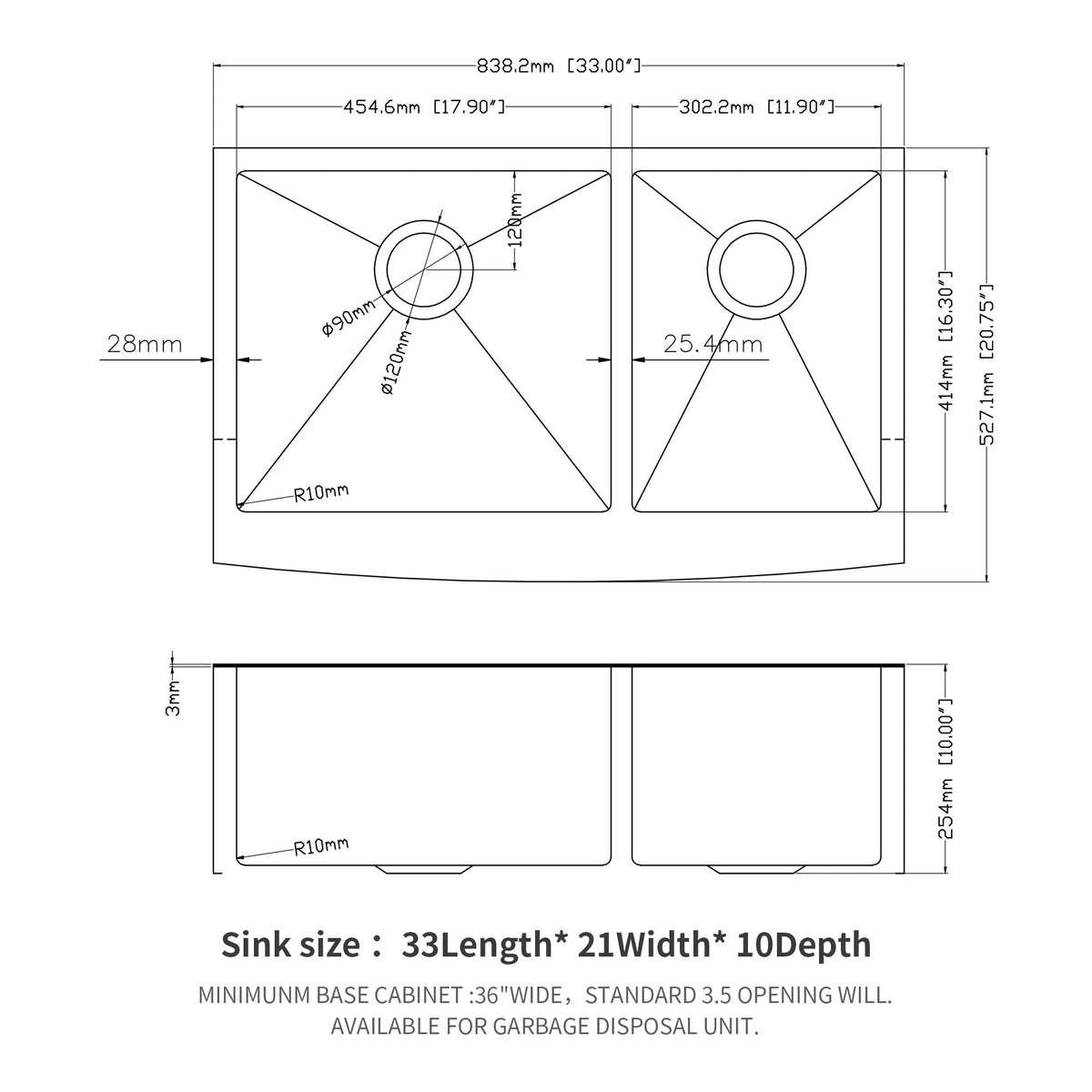 Double Bowl Farmhouse Sink, Stainless Steel Apron Front, photo 6 of 9
