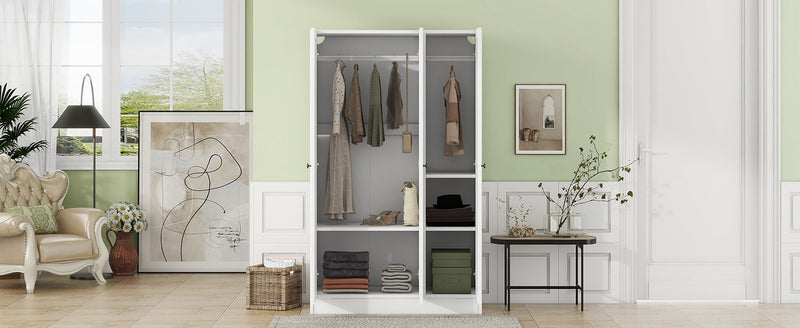 3-Door Shutter Wardrobe with shelves, White