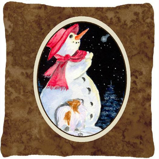 Snowman with Papillon Decorative   Canvas Fabric Pillow