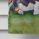 Basset Hound Double Trouble House Flag 28x40 Porch Sleeve Pole Decorative Outside Yard Banner Artwork Wall Hanging, Polyester
