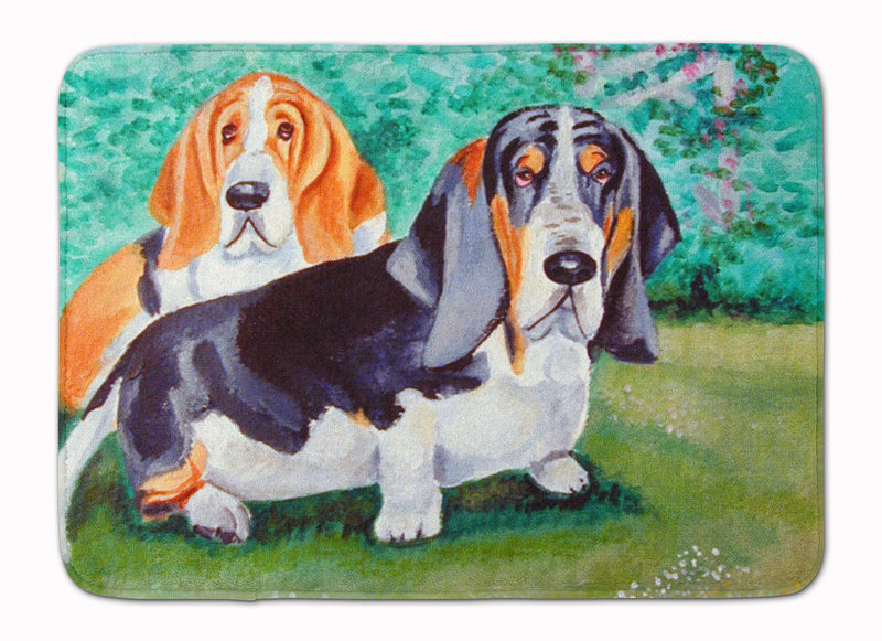 Basset Hound Double Trouble Machine Washable Memory Foam Mat 7061RUG