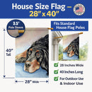 Gordon Setter Waiting on Mom House Flag 28x40 Porch Sleeve Pole Decorative Outside Yard Banner Artwork Wall Hanging, Polyester