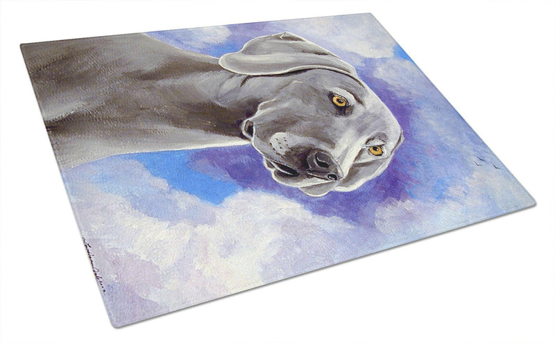 Azure Skies Weimaraner Glass Cutting Board Large