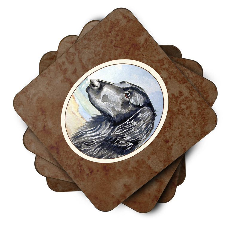 Flat Coated Retriever Foam Coaster Set of 4 7064FC