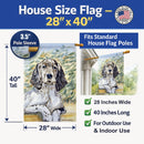 English Setter Patience House Flag 28x40 Porch Sleeve Pole Decorative Outside Yard Banner Artwork Wall Hanging, Polyester