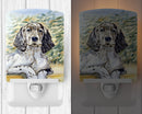 English Setter Patience Ceramic Night Light Compact, UL-Certified, Ideal for Bedroom, Bathroom, Nursery, Hallway, Kitchen, 6x4x3, Multicolor
