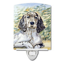 English Setter Patience Ceramic Night Light Compact, UL-Certified, Ideal for Bedroom, Bathroom, Nursery, Hallway, Kitchen, 6x4x3, Multicolor