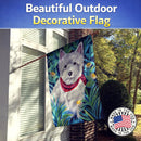 Westie House Flag 28x40 Porch Sleeve Pole Decorative Outside Yard Banner Artwork Wall Hanging, Polyester