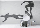 Black and White Skateboard Urban Wall Mural.