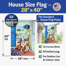 Lady with her Boxer House Flag 28x40 Porch Sleeve Pole Decorative Outside Yard Banner Artwork Wall Hanging, Polyester