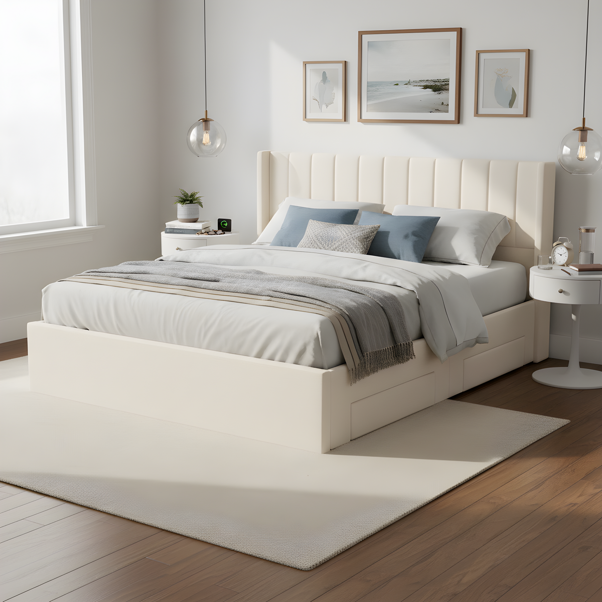 Large-Capacity Upholstered Storage Bed with Drawers, photo 6 of 10