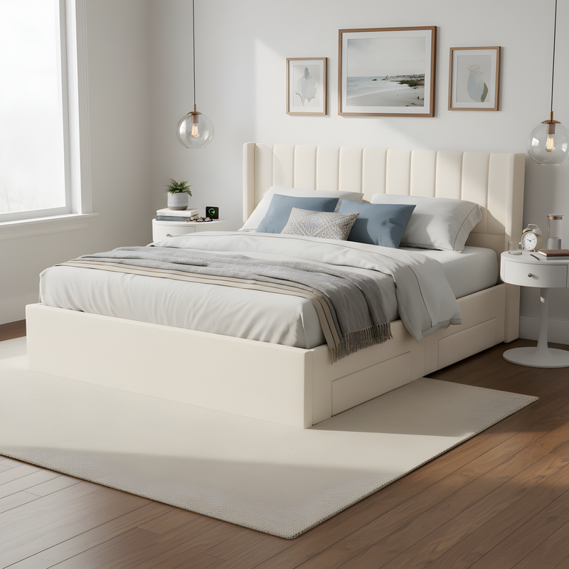Large-Capacity Upholstered Storage Bed with Drawers, photo 6 of 10