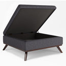 Owen - Square Coffee Table Storage Ottoman - Slate Gray by HouseOfZazla