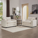 Modern Classic Fabric Single Chair Deep Seat Sofa With Pillow