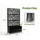 Leaf Pattern Privacy Screen with Planter Box
