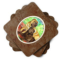 Shar Pei Fawn and Chocolate Foam Coasters Set of 4 Cup Coasters for Indoor Outdoor, Tabletop Protection, Anti Slip, Mouse pad Material