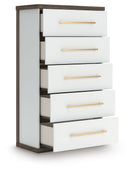 Kendanport - Five Drawer Chest - Brown / White by Unique Piece Furniture