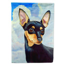 Min Pin Black and Tan House Flag 28x40 Porch Sleeve Pole Decorative Outside Yard Banner Artwork Wall Hanging, Polyester