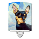 Min Pin Black and Tan Ceramic Night Light Compact, UL-Certified, Ideal for Bedroom, Bathroom, Nursery, Hallway, Kitchen, 6x4x3, Multicolor
