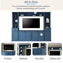 Minimalist Entertainment Wall Unit with Bridge for TVs Up to 75''