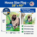 Keeshond House Flag 28x40 Porch Sleeve Pole Decorative Outside Yard Banner Artwork Wall Hanging, Polyester