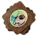 Keeshond Foam Coasters Set of 4 Cup Coasters for Indoor Outdoor, Tabletop Protection, Anti Slip, Mouse pad Material