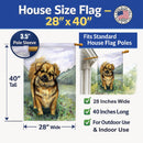 Tibetan Spaniel House Flag 28x40 Porch Sleeve Pole Decorative Outside Yard Banner Artwork Wall Hanging, Polyester