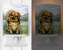 Tibetan Spaniel Ceramic Night Light Compact, UL-Certified, Ideal for Bedroom, Bathroom, Nursery, Hallway, Kitchen, 6x4x3, Multicolor