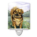 Tibetan Spaniel Ceramic Night Light Compact, UL-Certified, Ideal for Bedroom, Bathroom, Nursery, Hallway, Kitchen, 6x4x3, Multicolor